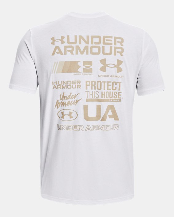 男士UA Unstoppable Graphic短袖T恤 in White image number 5